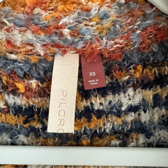 Pilcro Spacedye Sweater Vest Size XS In Orange Motif - Picture 3 of 14